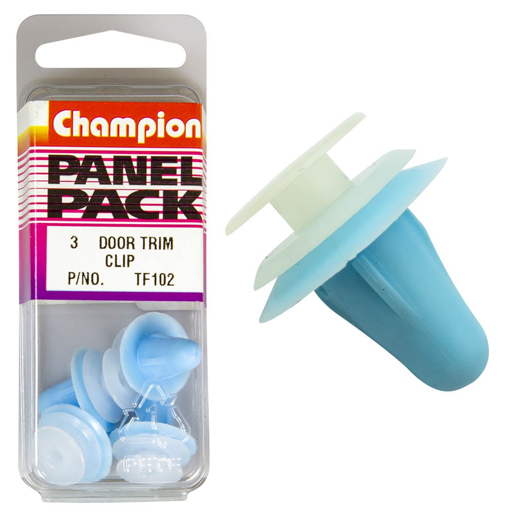 Champion Fasteners Door Trim Clips (13mm Head, 15mm Length, to Suit 8mm Hole) - Pack of 3 - TF102