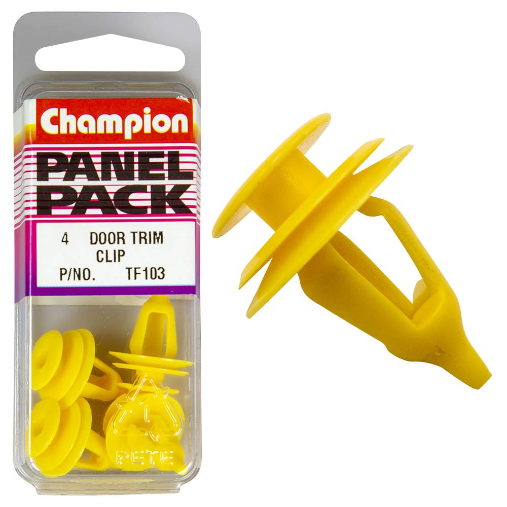 Champion Fasteners Door Trim Clips (13mm Head, 15mm Length, to Suit 9mm Hole) - Pack of 4 - TF103