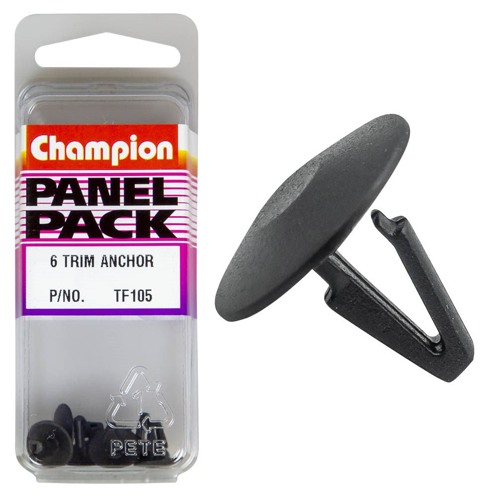 Champion Fasteners Trim Anchors (18-20-6mm Head, 34.6mm Length, 8mm Stem) - Pack of 6 - TF105