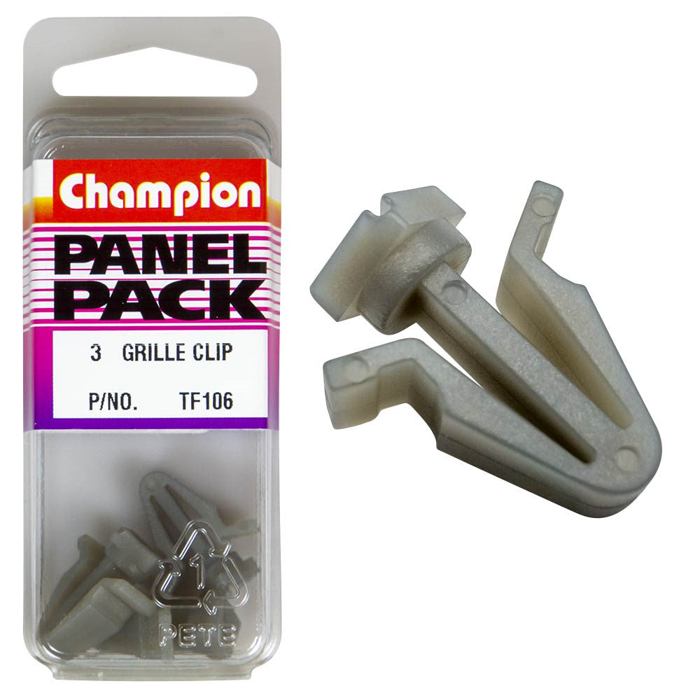 Champion Fasteners Grille Clips (Grey) - Pack of 3 - TF106