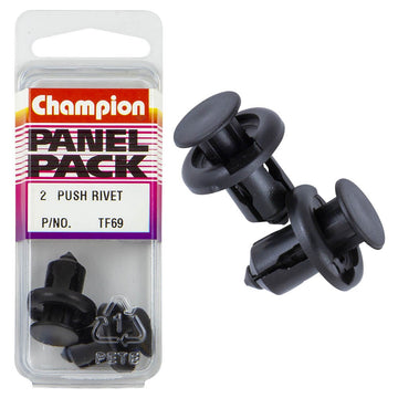 Champion Fasteners Push Rivets (20mm Head, 13mm Length, to Suit 10mm Hole) - Pack of 2 - TF69