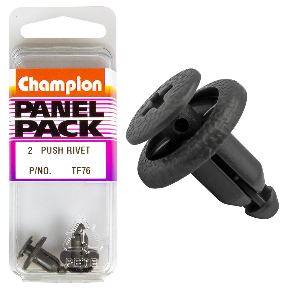 Champion Fasteners Push Rivets (14mm Head, 18mm Length, to Suit 6mm Hole) - Pack of 2 - TF76