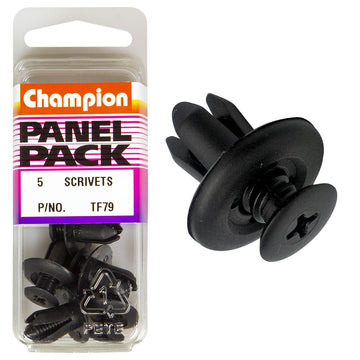 Champion Fasteners Scrivets (18mm Head, 12mm Length, to Suit 8mm Hole) - Pack of 5 - TF79