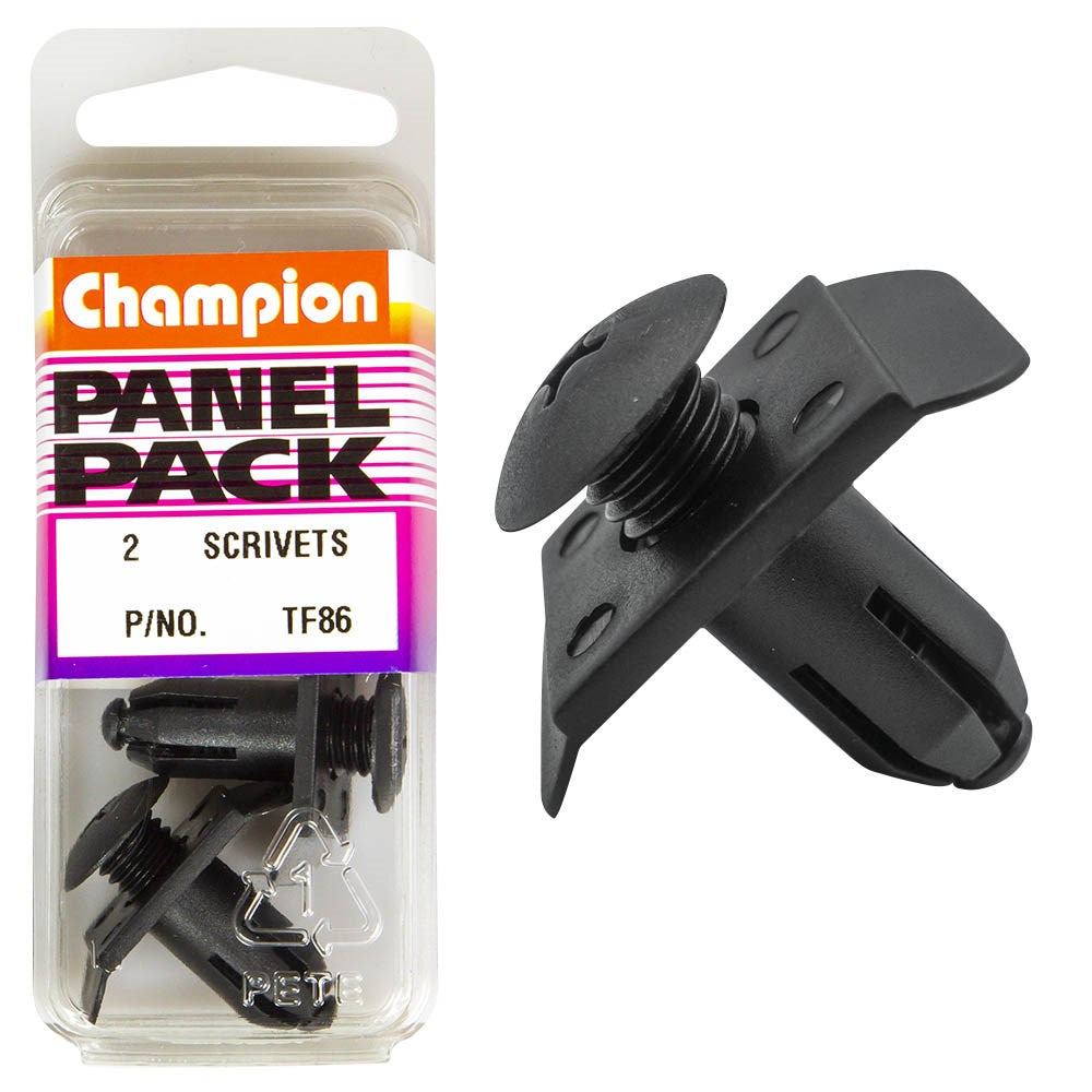 Champion Fasteners Scrivets (20x30mm Head, 18mm Length, to Suit 10mm Hole) - Pack of 2 - TF86