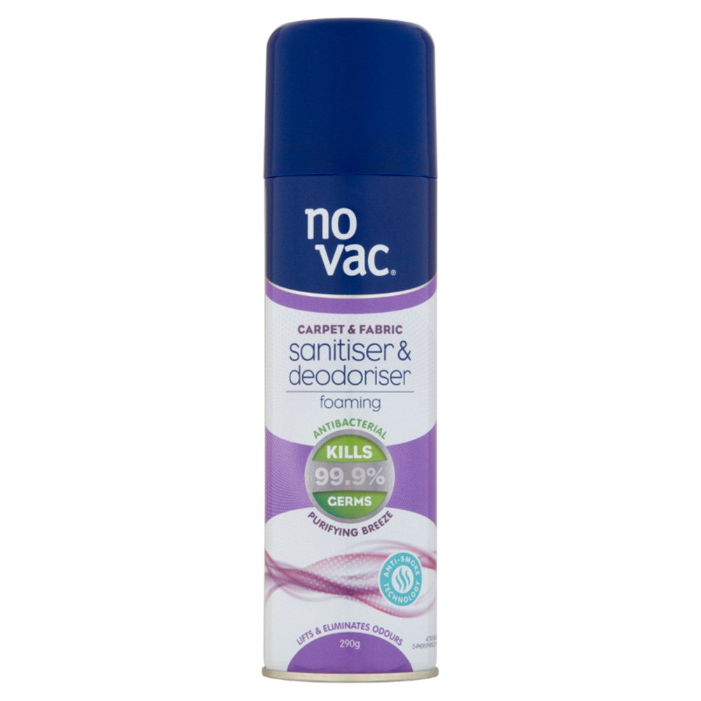 No Vac Foaming Sanitiser and Deodoriser - Purifying Breeze and Anti-Smoke - 290g - 31151 (Pickup Only)