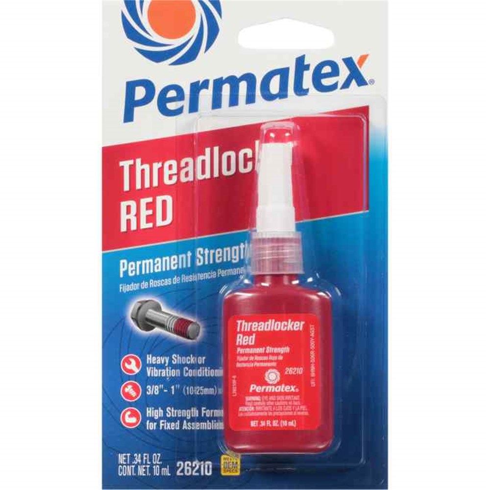 Permatex Permanent Strength Threadlocker Red Carded 10Ml - 26210