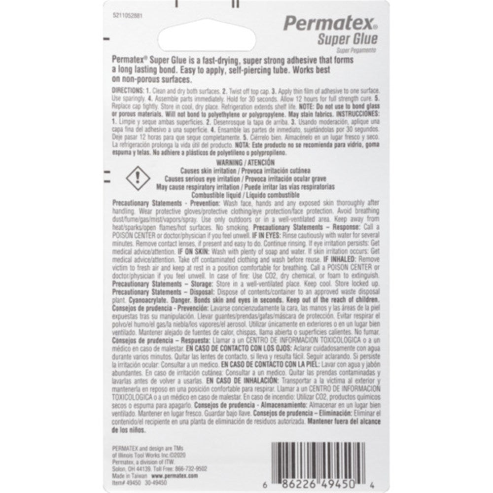 Permatex Super Glue 28G - 49450