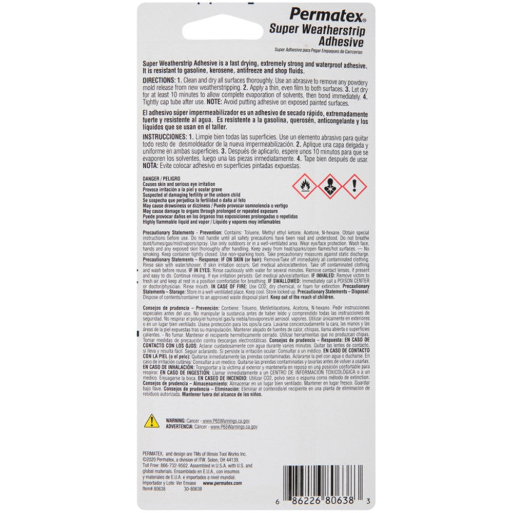 Permatex Super Weather Strip Adhesive - 80638