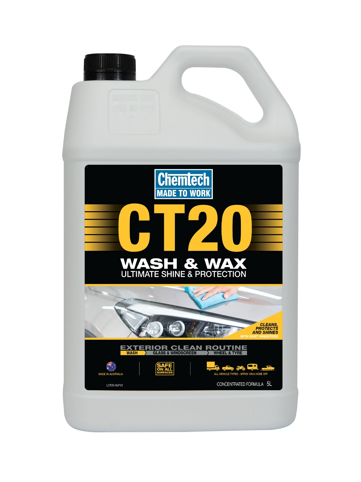 Chemtech CT20 Wash and Wax - 5L - CT20-5L