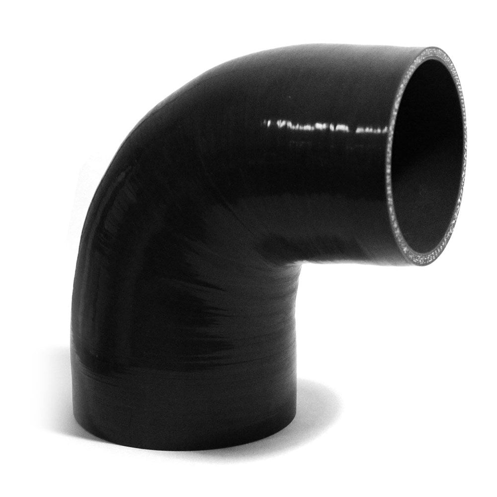 SAAS 90 Degree Right Angle Silicone Reducer - 76 x 102mm (3 x 4 Inch) - Black - SSH9076102