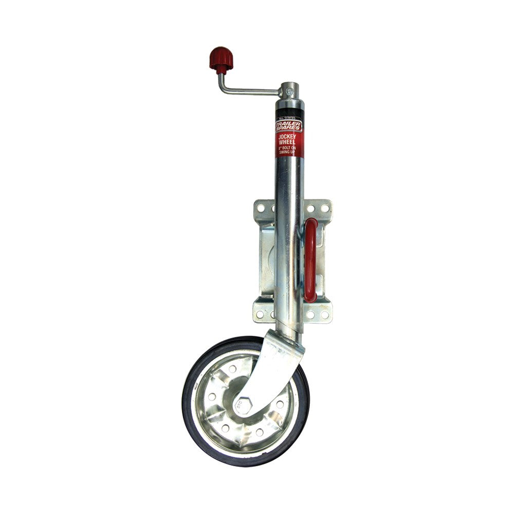 ASTSS 8" Solid Jockey Wheel with Swing Away U-Bolt 4-Hole Bolt On Clamp (350kg) - R2124A