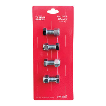 ASTSS Bolts with Nyloc Nuts - 7/16" x 1" to Suit Electric Brake Backing Plate (Pack of 4) - R5312B