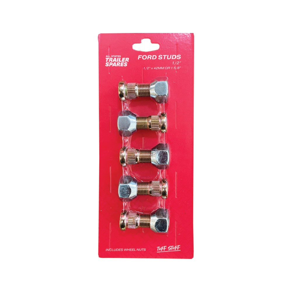 ASTSS Set of 5 Studs and Nuts to Suit Ford Pattern - 1/2" x 42mm - R8413D