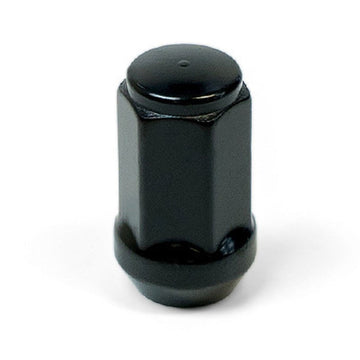 SAAS Single Wheel Nut - 40mm Length, Black, 1/2" Thread, Flat Head Bulge Type - 44091BBC