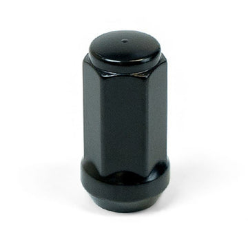 SAAS Single Wheel Nut - 45mm Length, Black Chrome, M14x1.50 Thread, Flat Head Bulge Type - 44599BBC