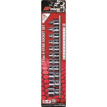 PK Tools  Cr-V E-star Socket Set - 11 Piece 3/8” Drive - PT11800