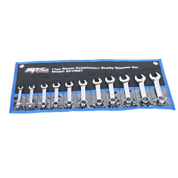 SP Tools 11 Piece Metric Combination Ring Spanner Roll Set - SP10027