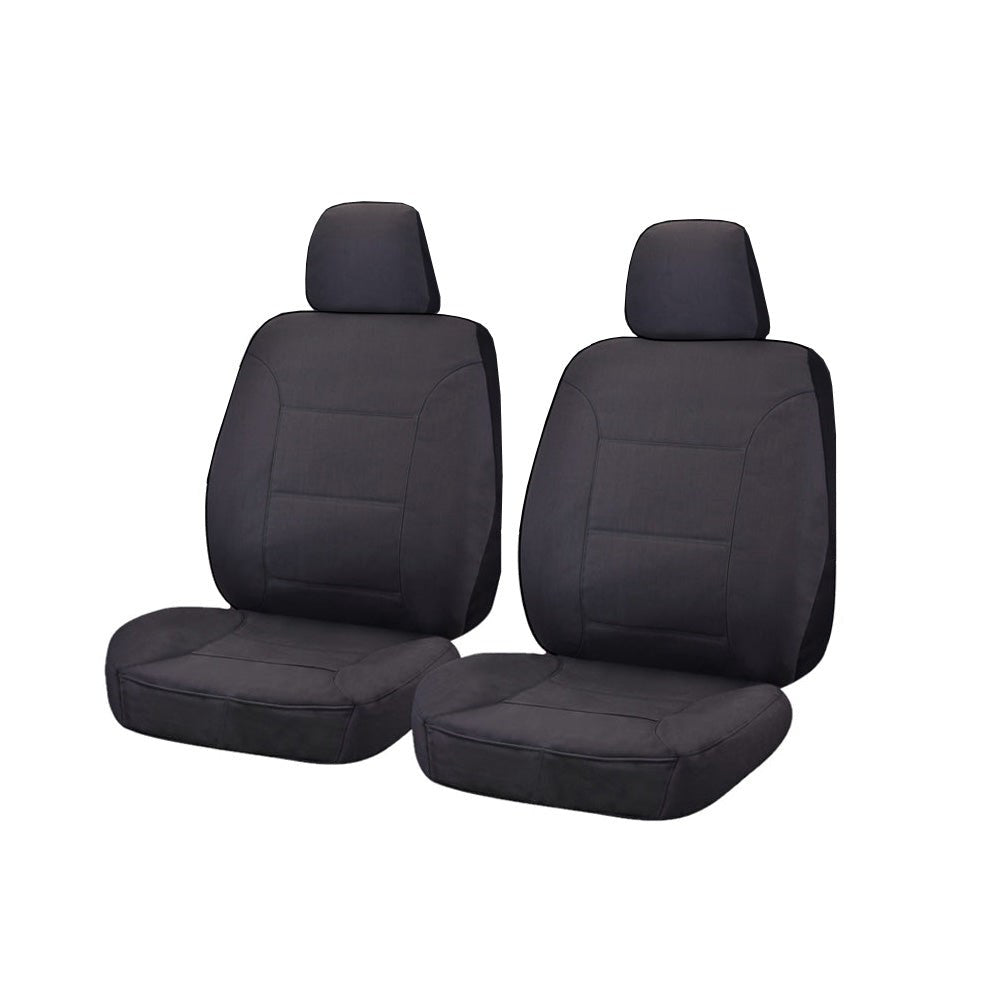 My Car Pair of Front All Terrain Canvas Universal Size 30/35 Seat Covers - Charcoal - ALA3508