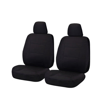 My Car Pair of Front All Terrain Canvas Universal Size 30/35 Seat Covers - Black - ALA3504