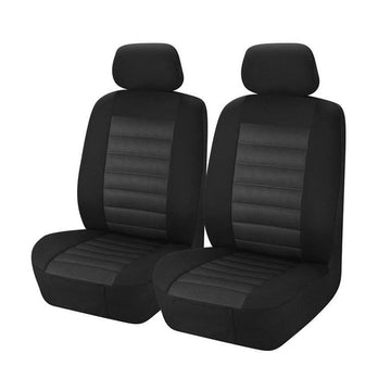 MyCar Pair of Opulence Size 30/35 Universal Fit Front Seat Covers with 12mm Foam Lining - Grey Accent - OPA3507