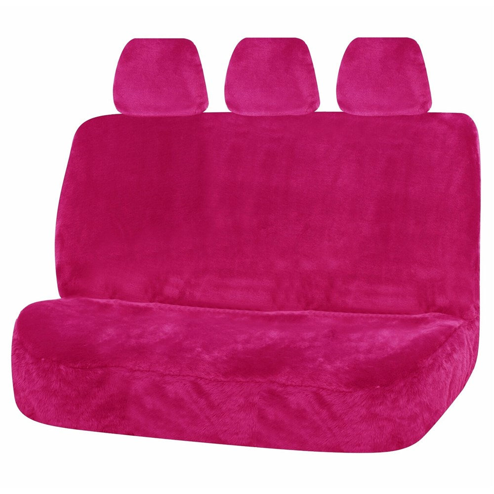 My Car Finesse Pink Faux Fur Universal Rear Seat Cover - Size 06/08H - FAUX08H17