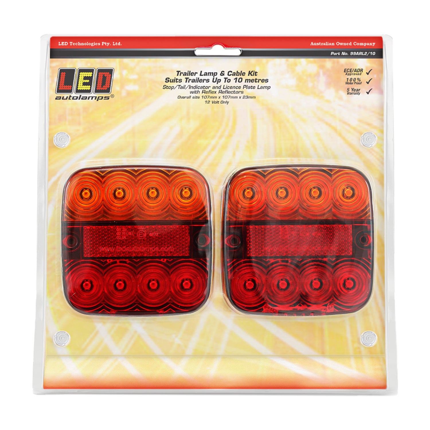 LED Autolamps 99ARL2/10 Trailer Lamp and Cable Kit