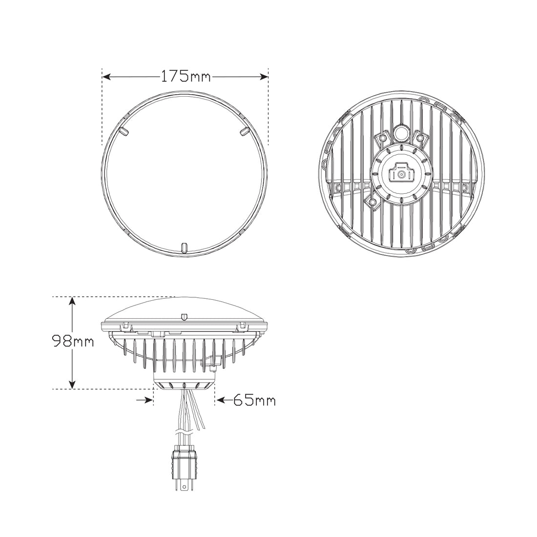 LED Autolamps HL175 7" Sealed Beam Headlights