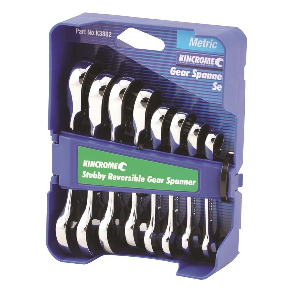 Kincrome 8 Piece Reverse Stubby Gear Spanner Set - Metric - K3802