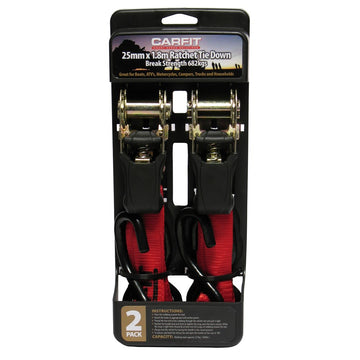 Carfit 25mm X 1.8M Ratchet Strap Set Of 2 - 46RT2518-2