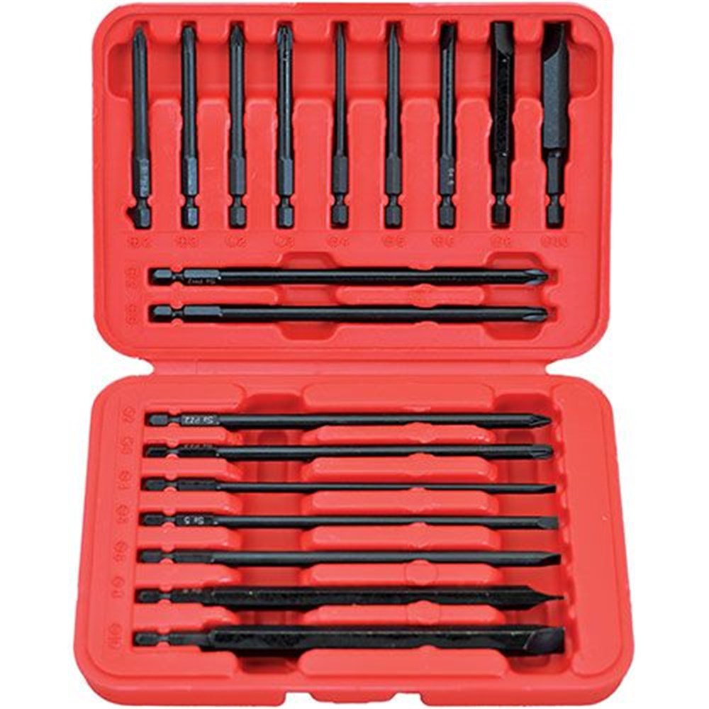 PK Tools 18 Piece Blade & Phillips Long Shaft Screwdriver Bits Set - PT30300