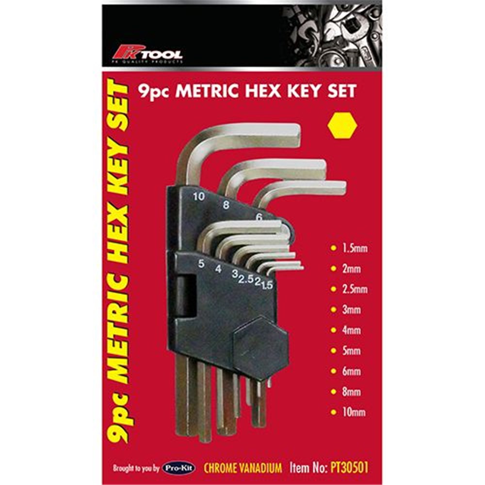 PK Tools Hex Key Set - 9 Piece Metric - PT30501