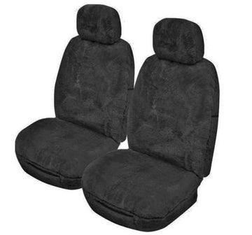 My Car 25mm Thick Sheepskin Front Seat Covers, Universal Size 30 - Charcoal Alpine