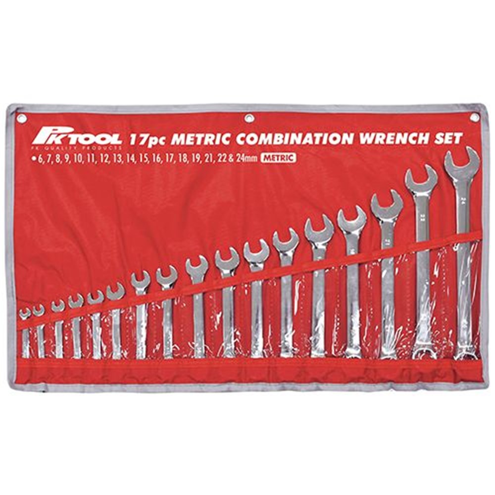 PK Tools 17 Piece Combination Metric Spanner Set - PT10185