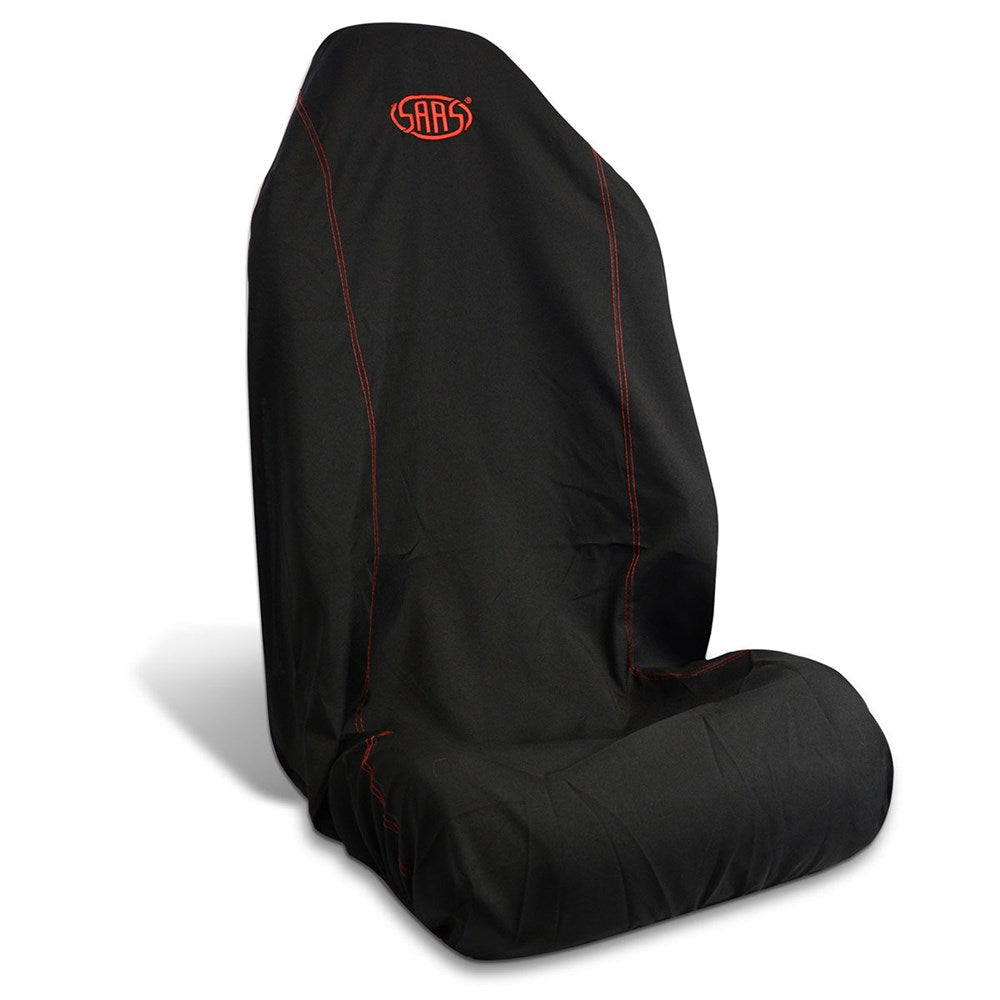 SAAS SC5010 SEAT COVER THROW BLACK  RED LOGO LARGE 1PC