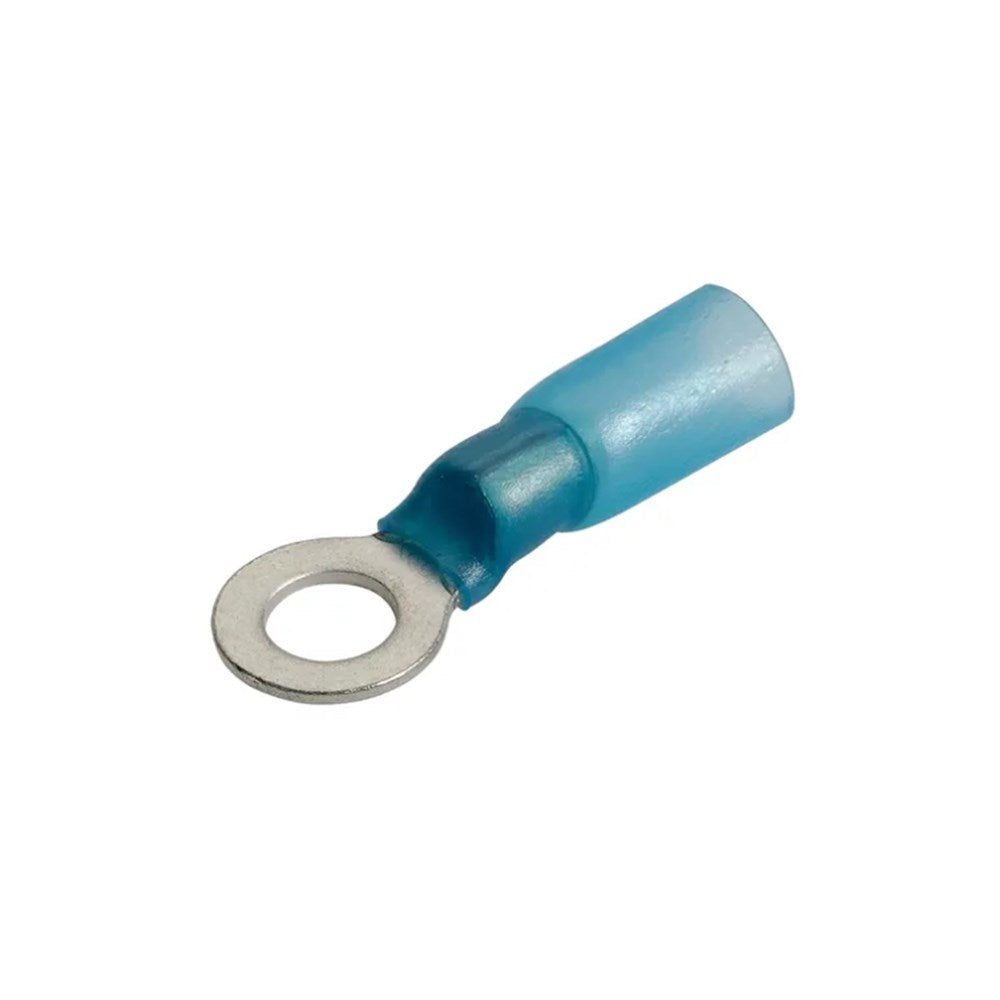 Narva 56364BL 5mm Adhesive Lined Ring Terminal - Blue 3/16" Diameter (20 Pack)