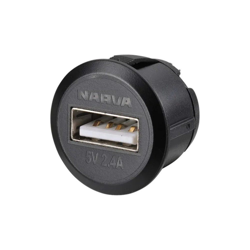 Narva 81100BL Heavy Duty 2.4A Flush Mount USB Socket