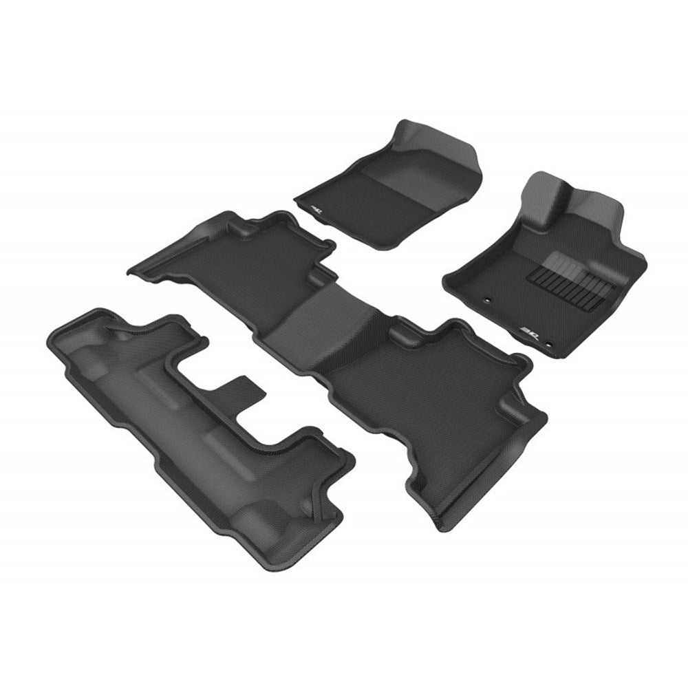 TruFit 3D Kagu Tailor Made 3-Row Set of Black Rubber Floor Mats to Suit Toyota Prado 150 Series 2013 - 2022 - 3D-TPRA13WAGBK (*Bulky Item, Freight Charges Apply)