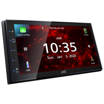 JVC 6.8" Capacitive LCD Double DIN Mechless Android Auto and Apple CarPlay Bluetooth AV Receiver Head Unit - KW-M560BT