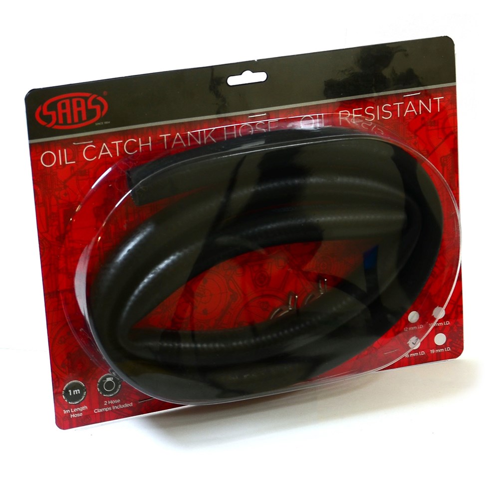 SAAS 1 Metre Oil Resistant Hose 16mm (5/8") ID with Pair of Clamps - SRH16