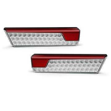 LED Autolamps 355ARWM-2 Set of LED Rear Combination Lamps - Chrome Design with Diffused Tail, Sequential Indicator, Stop, Reverse and Inbuilt Reflector