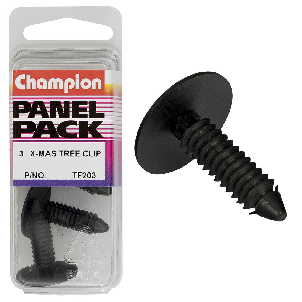 Champion Fasteners Christmas Tree Clips (22mm Head, 29mm Length, 8mm Stem) - Pack of 3 - TF203