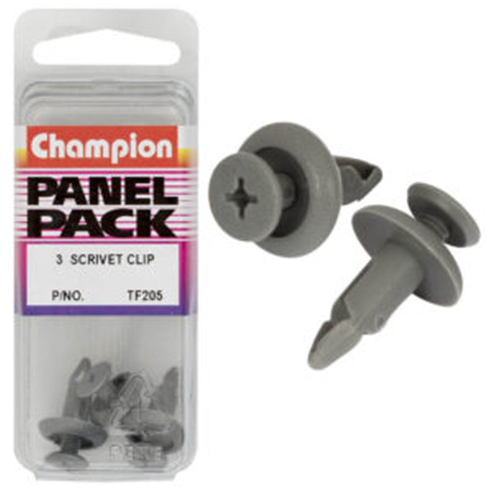 Champion Fasteners Push Rivets (15mm Head, 18mm Length, to Suit 6mm Hole) - Pack of 3 - TF205