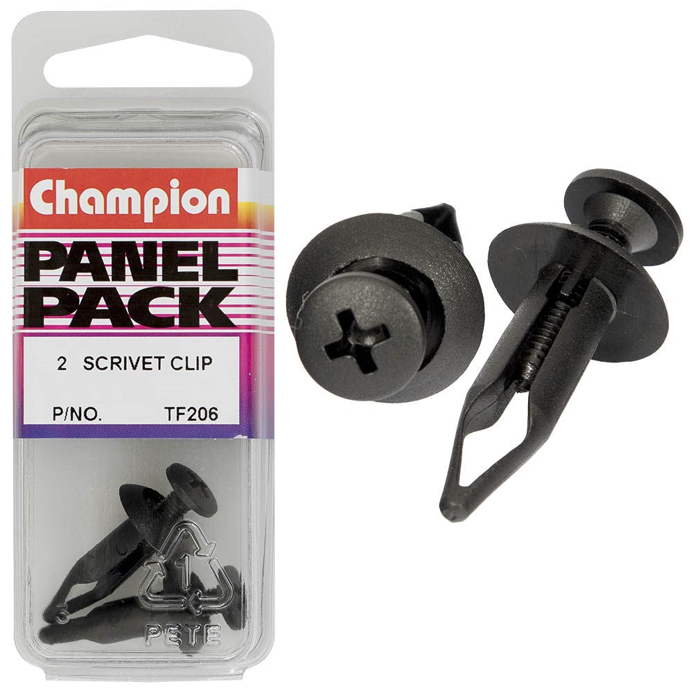 Champion Fasteners Scrivets (16mm Head, 23mm Length, to Suit 6.4mm Hole) - Pack of 2 - TF206