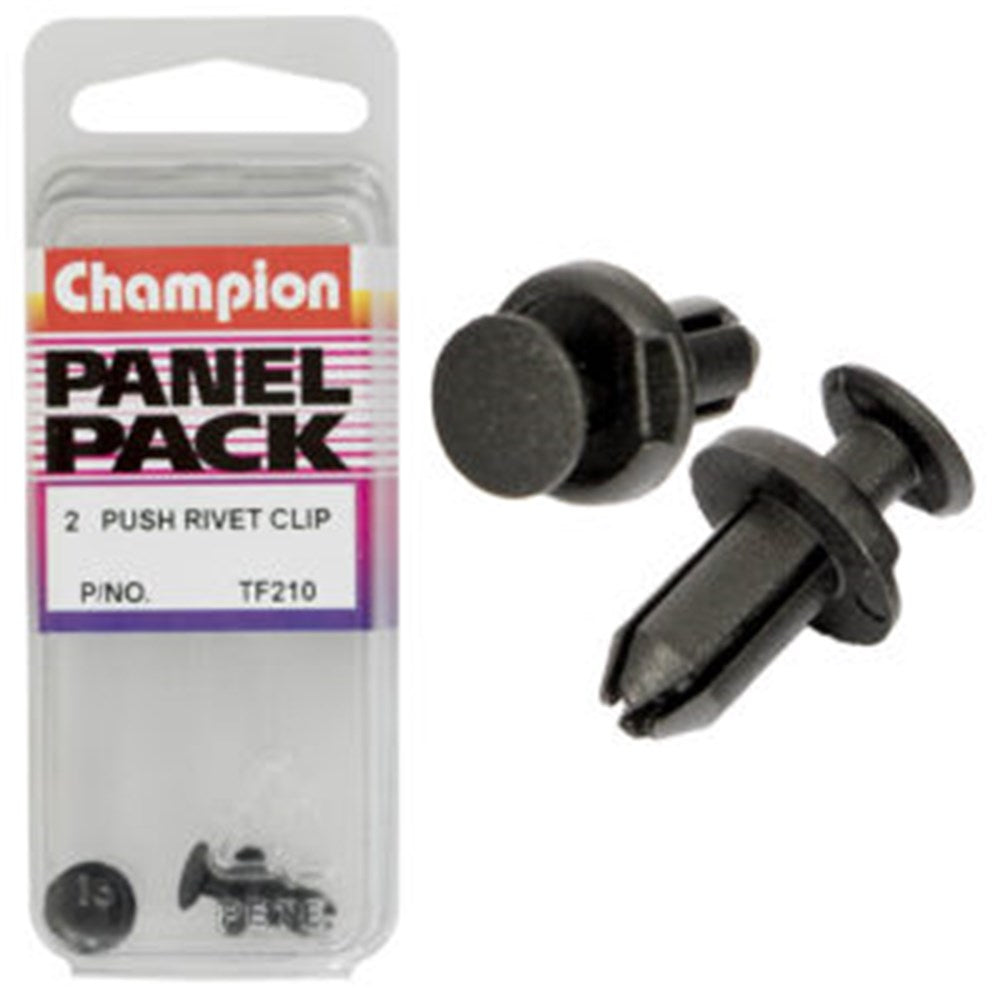 Champion Fasteners Push Rivets (9.7mm Head, 9.8mm Length, 4.9mm Stem) - Pack of 2 - TF210