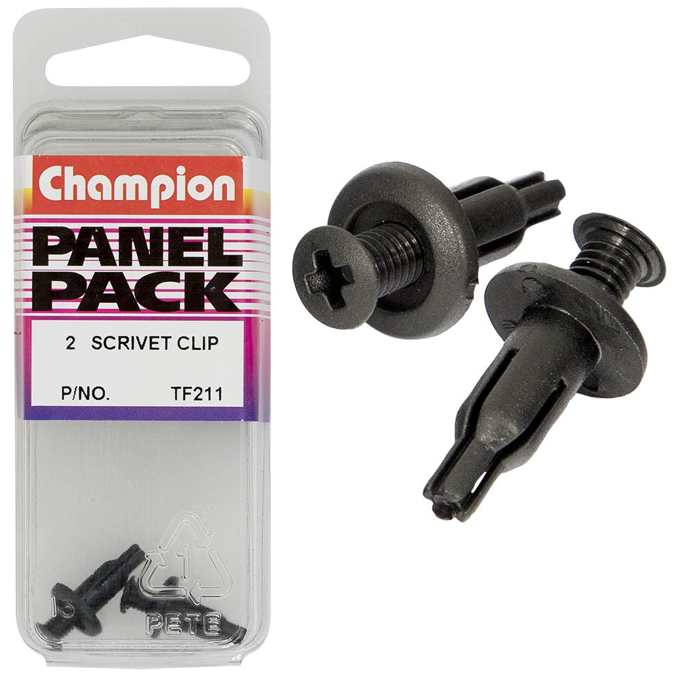 Champion Fasteners Scrivets (10mm Head, 13mm Length, to Suit 5mm Hole) - Pack of 2 - TF211