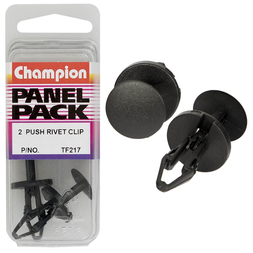 Champion Fasteners Push Rivets (18mm Head, 22mm Length, to Suit 6.5mm Hole) - Pack of 2 - TF217