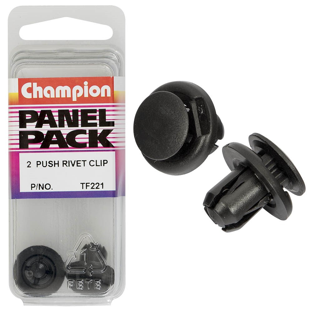 Champion Fasteners Push Rivets (18mm Head, 17mm Length, 11mm Stem) - Pack of 2 - TF221