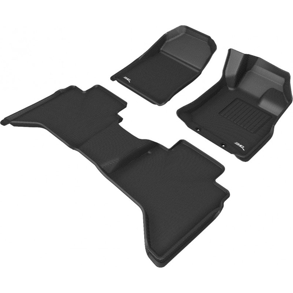 TruFit 3D to Suit Isuzu D-Max Dual Cab 2020-2023 Kagu Tailor Made Front and Rear Set of Black Rubber Floor Mats  - 3D-IZDMAX20P4BK (*Bulky Item, Freight Charges Apply)