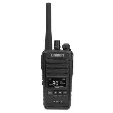 UNIDEN UH755 5W IP55 Handheld UHF Radio with OLED Screen and 1500mAh Rechargeable Battery