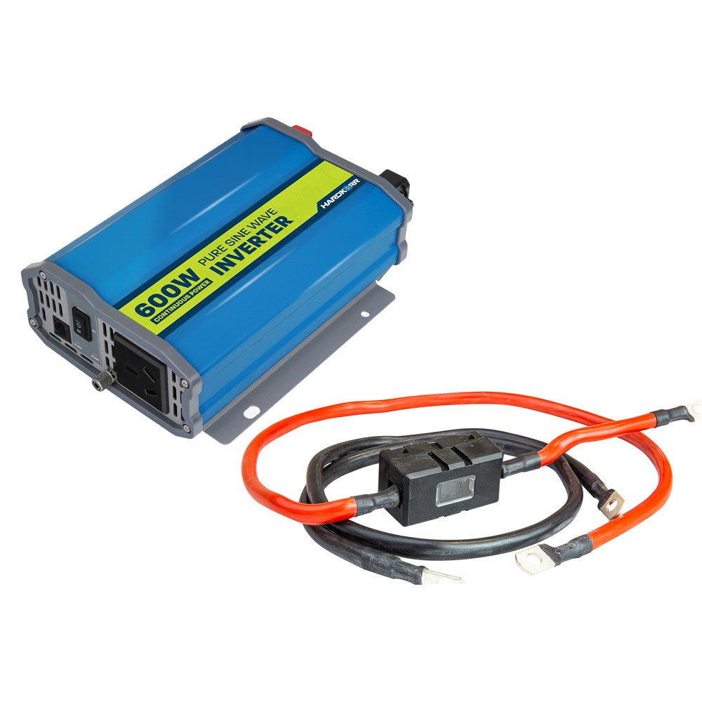 Hardkorr 600W Pure Sine Wave Inverter + 5Awg Power Cable - HKPINV600+HKPCAB755